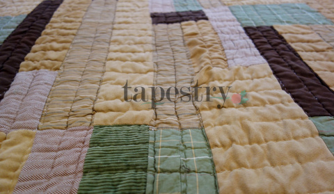 Narzuta patchwork sztruksowa kolory ziemi Narzuta patchwork sztruksowa kolory ziemi