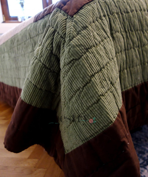 Narzuta patchwork sztruksowa kolory ziemi Narzuta patchwork sztruksowa kolory ziemi