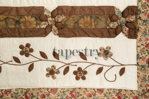Narzuta patchwork aplikacja 3d kolory ziemi 240x260 cm Narzuta patchwork aplikacja 3d kolory ziemi 240x260 cm