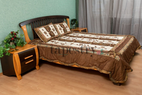 Narzuta patchwork aplikacja 3d kolory ziemi 240x260 cm Narzuta patchwork aplikacja 3d kolory ziemi 240x260 cm