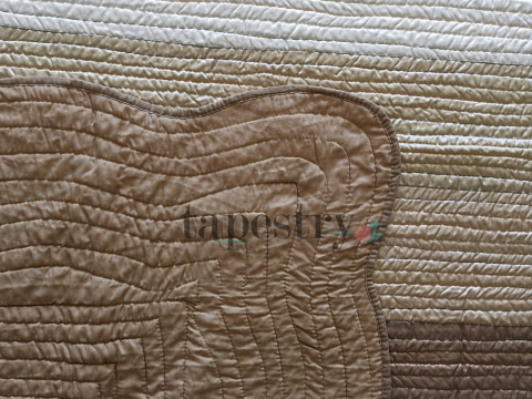 Narzuta zielona w pasy 250x260 cm Narzuta zielona w pasy 250x260 cm