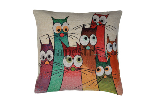 Poszewka kocia rodzina 43x43 cm