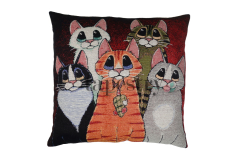 Poszewka koty z myszą 43x43 cm