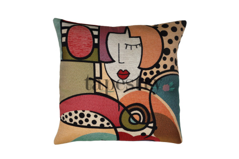 Poszewka kolorowa dama 43x43 cm