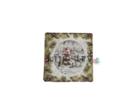 Poszewka gobelinowa: Mikołaj i zwierzęta 45x45 cm