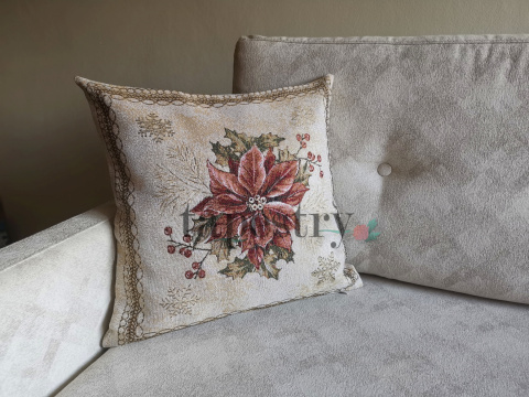 Poszewka gobelinowa: gwiazda betlejemska 45x45 cm