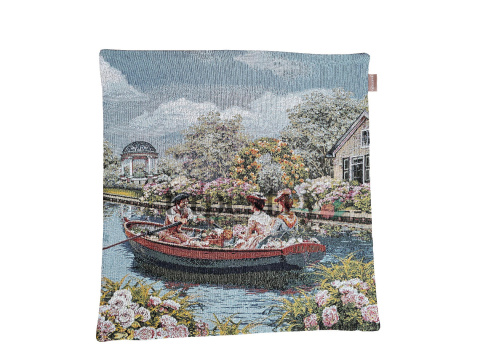 Poszewka gobelinowa łódki na stawie