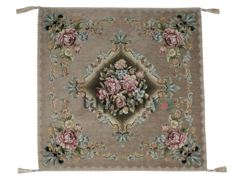 Serweta gobelinowa kwiaty rokoko 95x95 cm